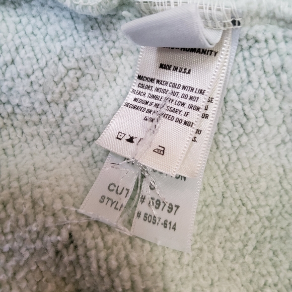 Citizens of Humanity Distressed Crop Pullover Sweatshirt Size S Blue - Picture 10 of 13